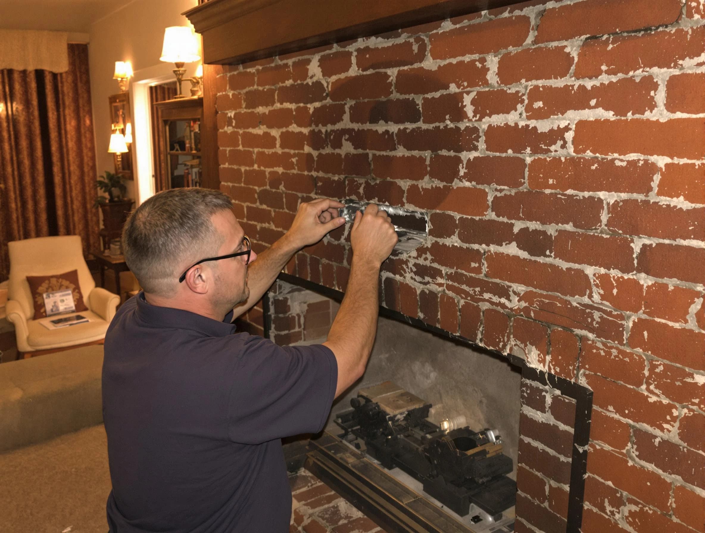 Milton Chimney Sweep expert fixing a fireplace in Milton, GA