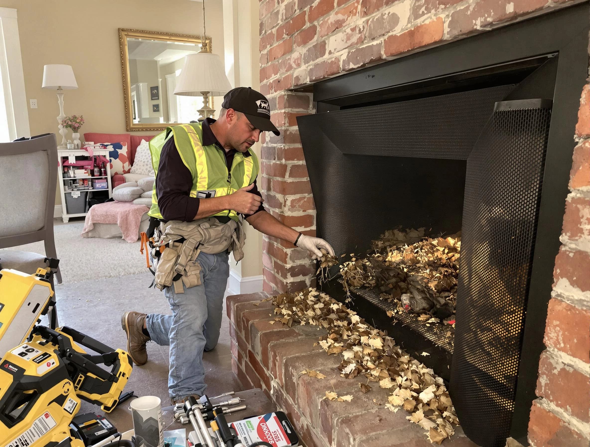 Safe screening installation by Milton Chimney Sweep in Milton, GA