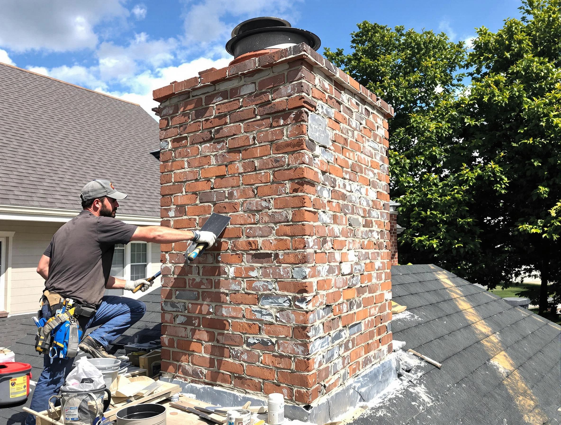 Completed chimney rebuild by Milton Chimney Sweep in Milton, GA