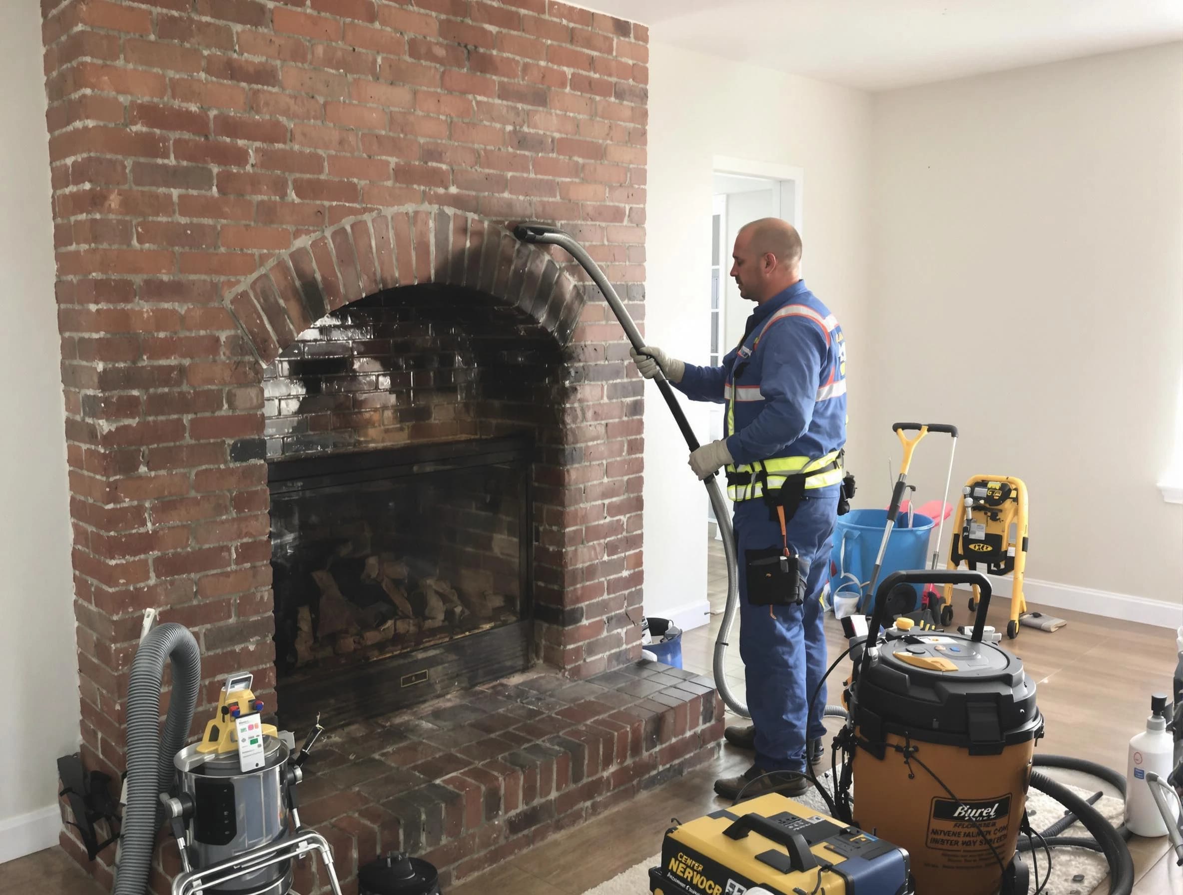 Milton Chimney Sweep expert performing detailed chimney sweep in Milton, GA