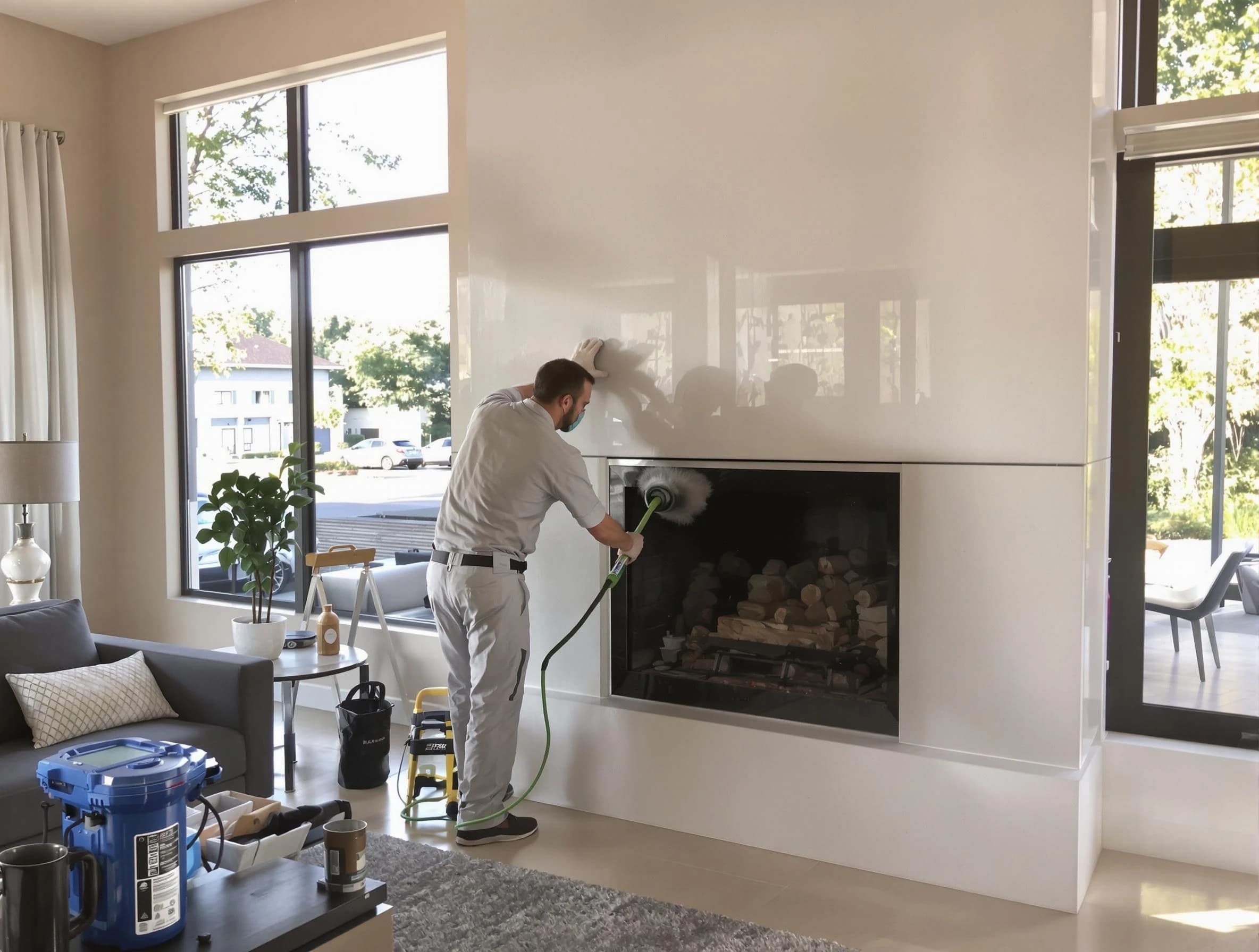 Milton Chimney Sweep performing thorough soot removal in Milton, GA