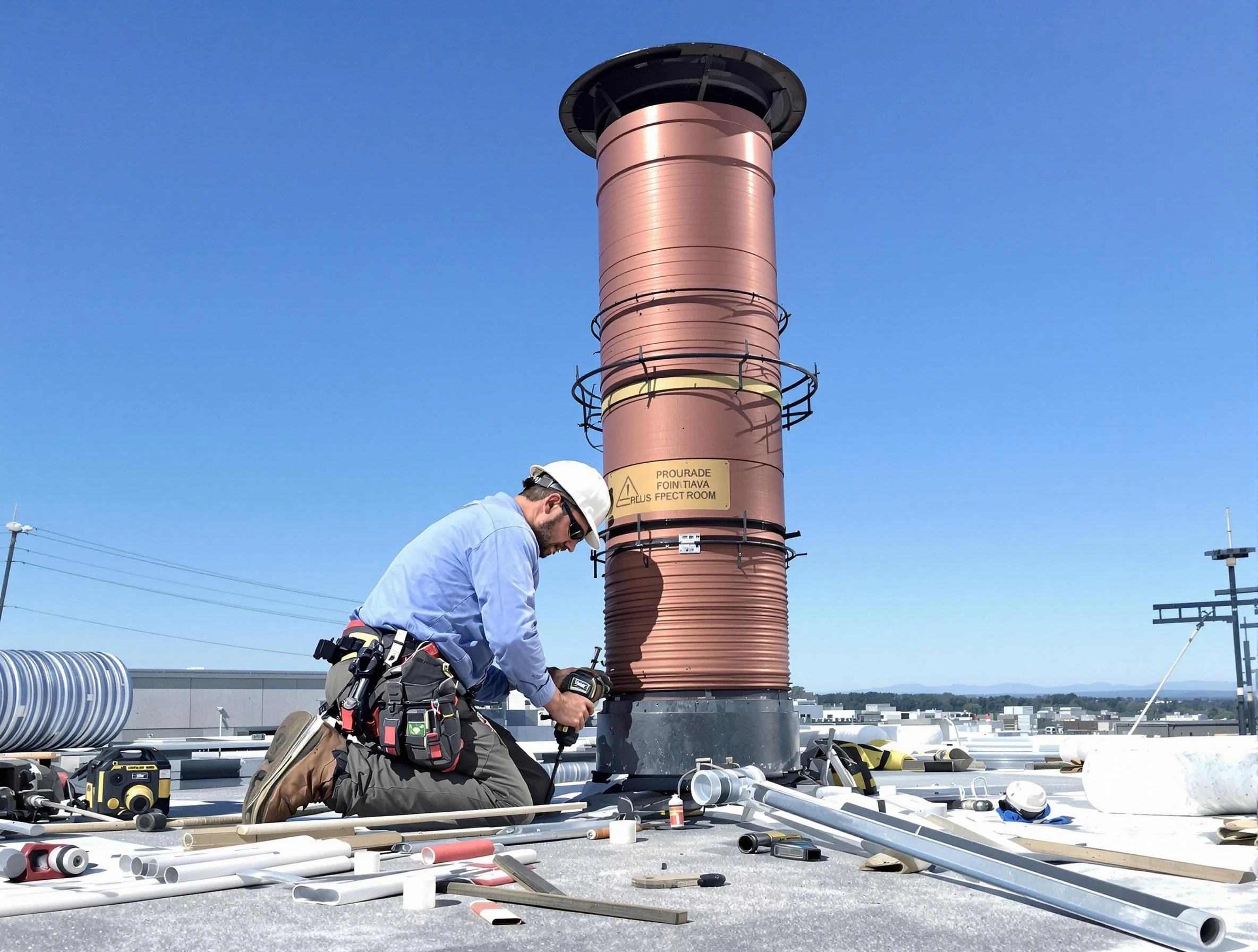 Installed chimney liner by Milton Chimney Sweep in Milton, GA
