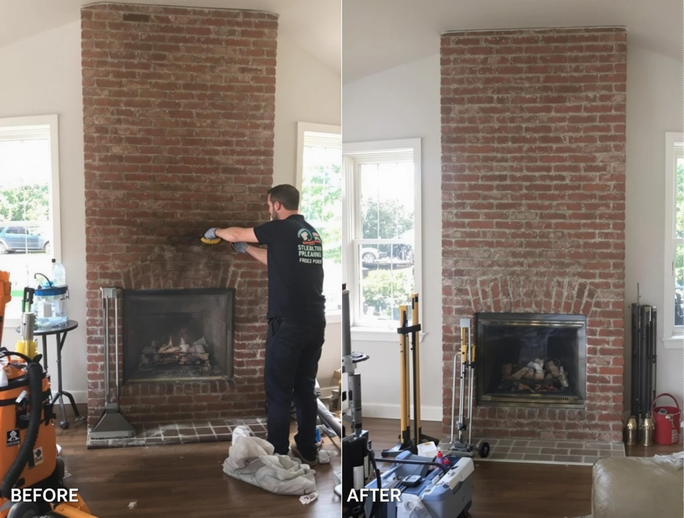 Finished chimney sweeping service by Milton Chimney Sweep in Milton, GA
