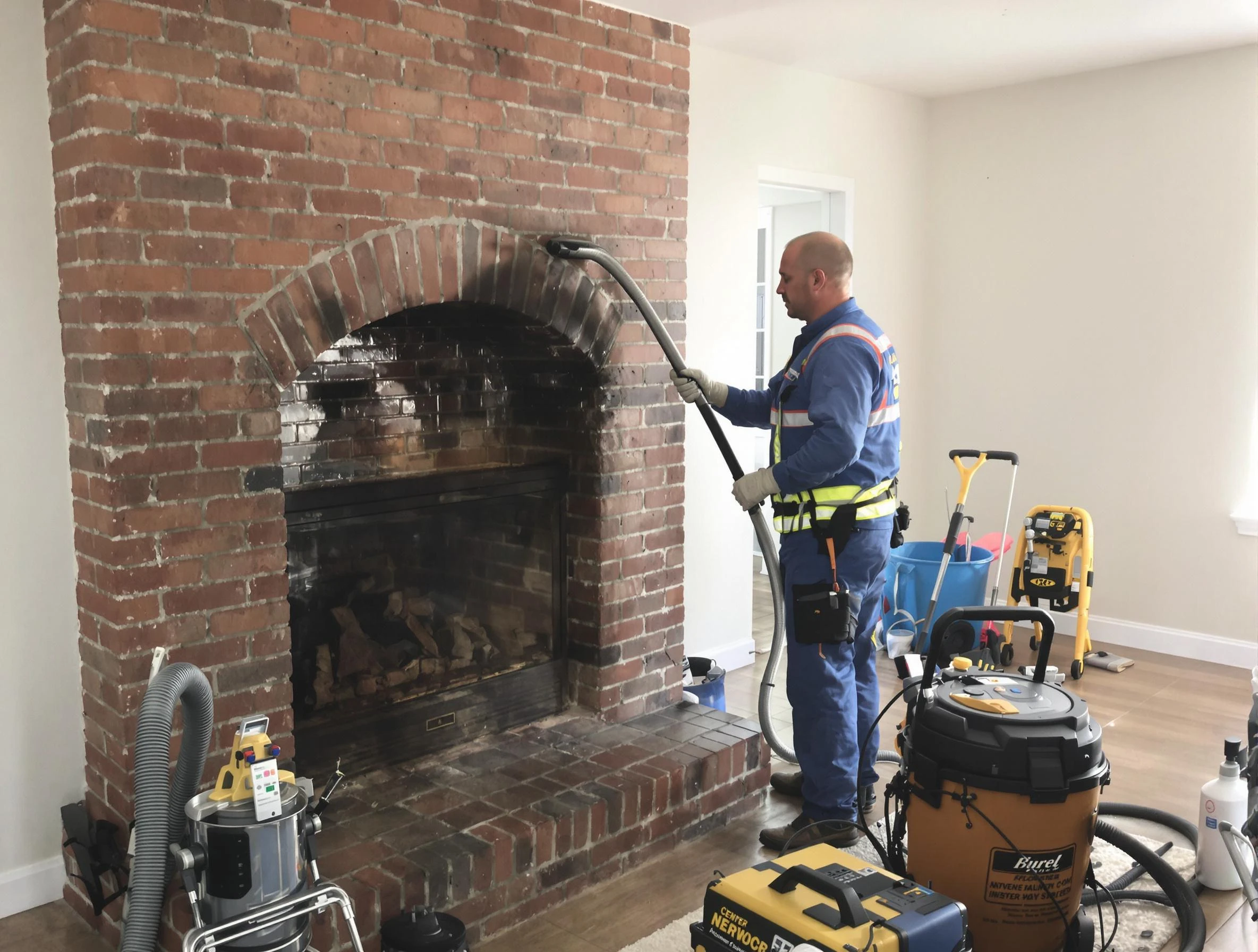 Milton Chimney Sweep expert performing detailed chimney sweep in Milton, GA