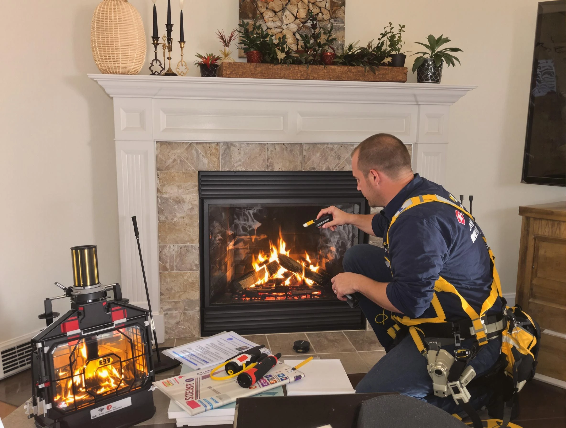 Safety-focused fireplace inspection by Milton Chimney Sweep in Milton, GA